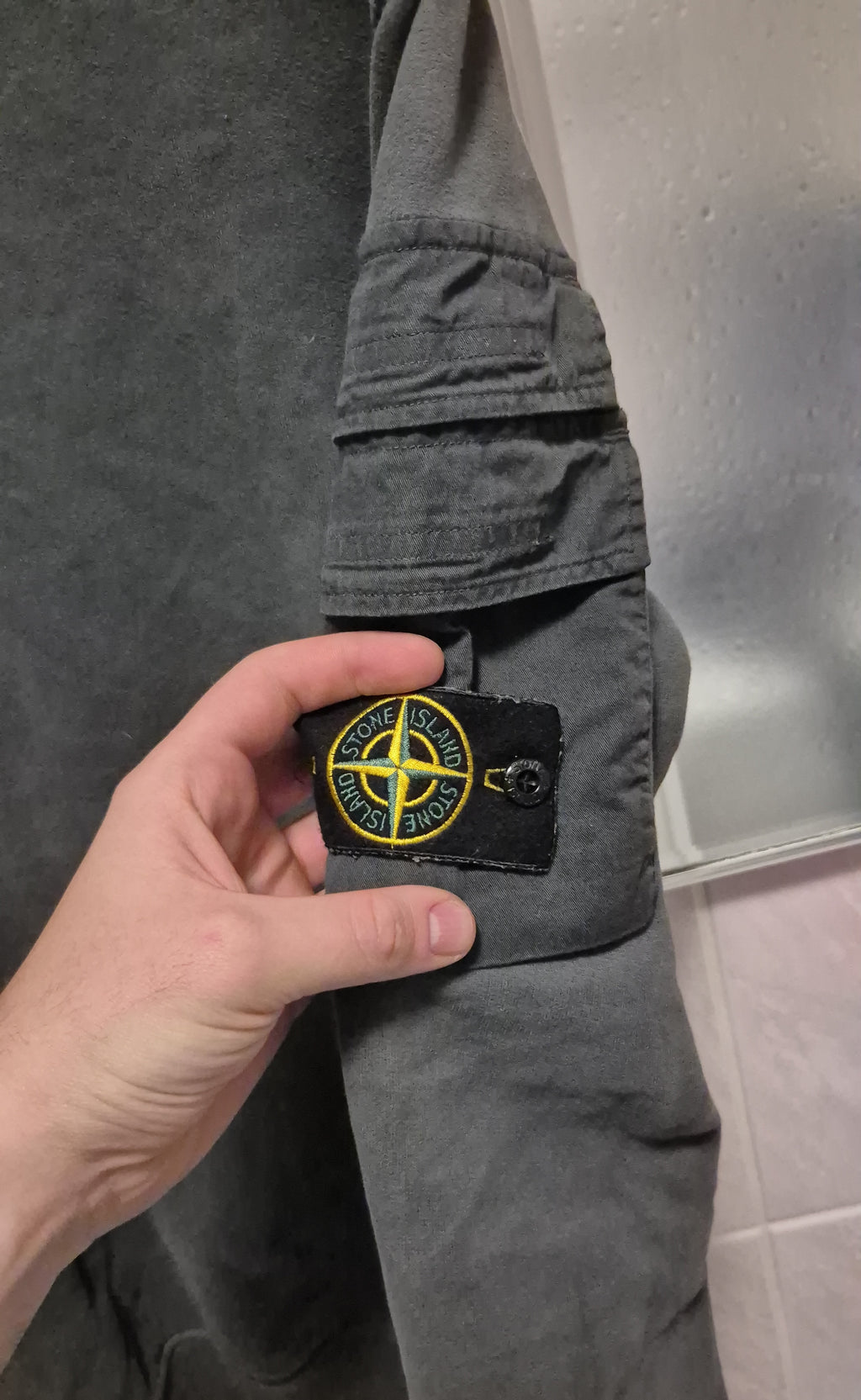 Stone Island Green Pocket Arm Crewneck L