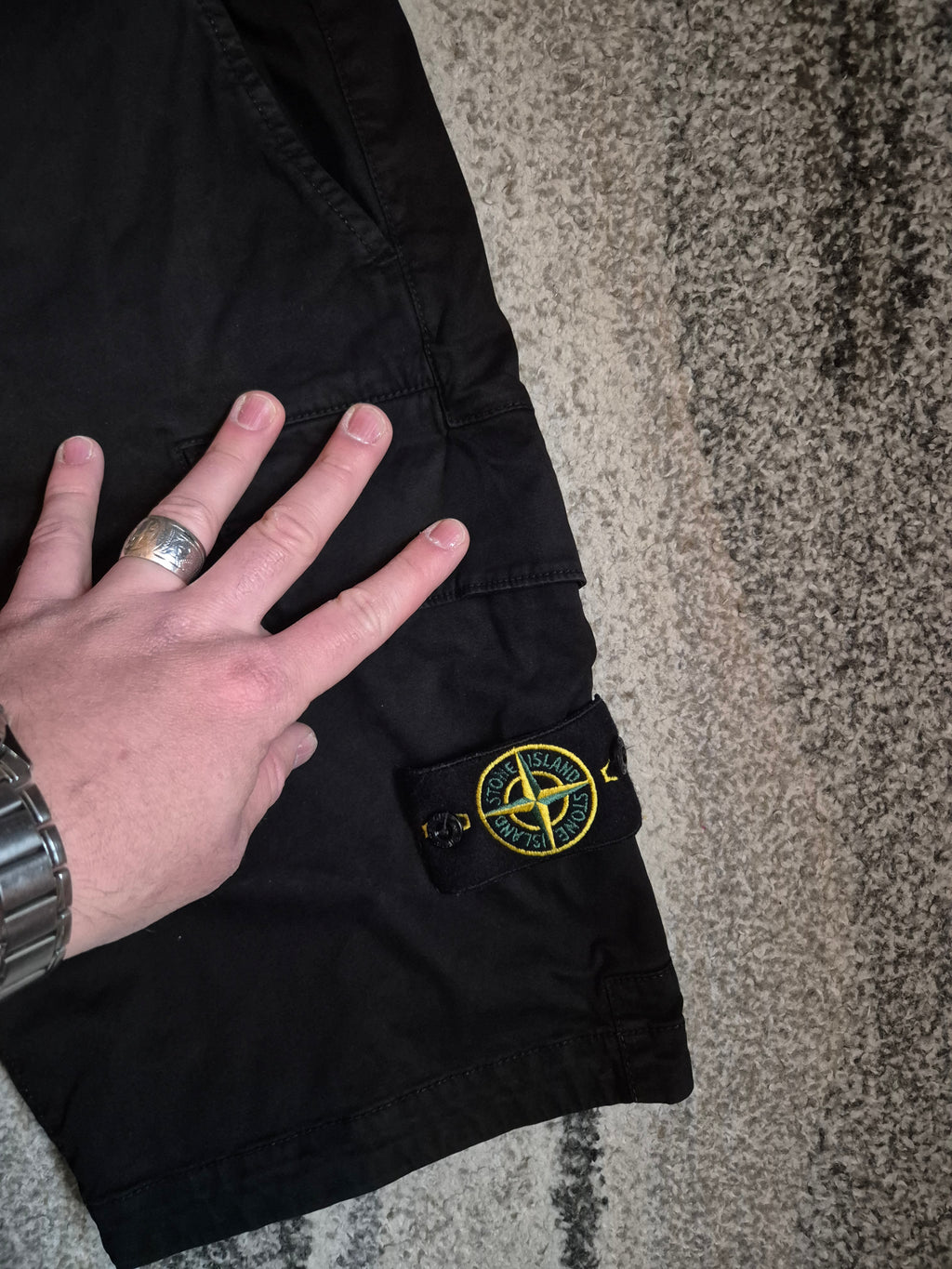 Stone Island Cargo Shorts Black W29