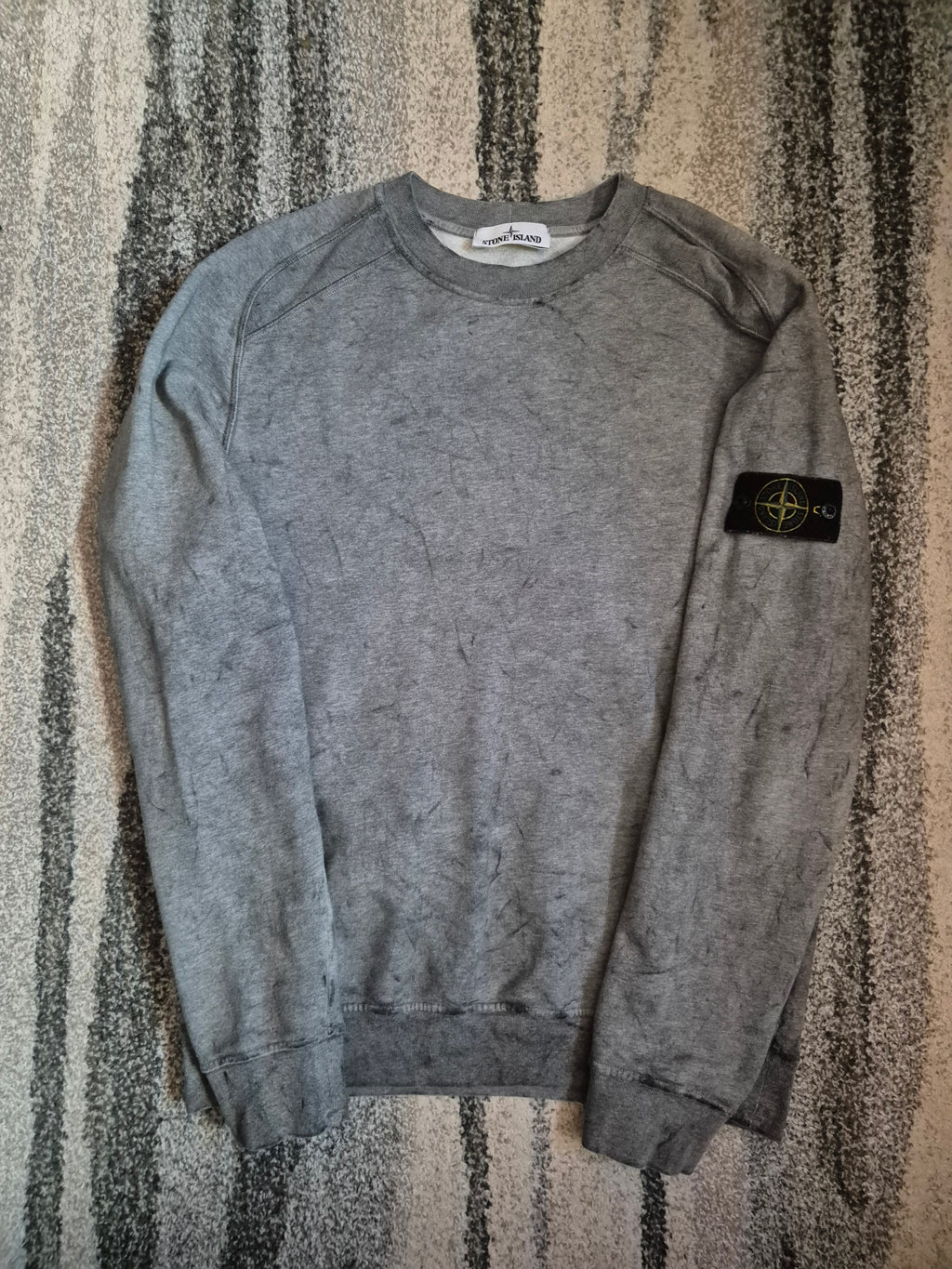 Stone Island Gray Dust Treatment Crewneck L