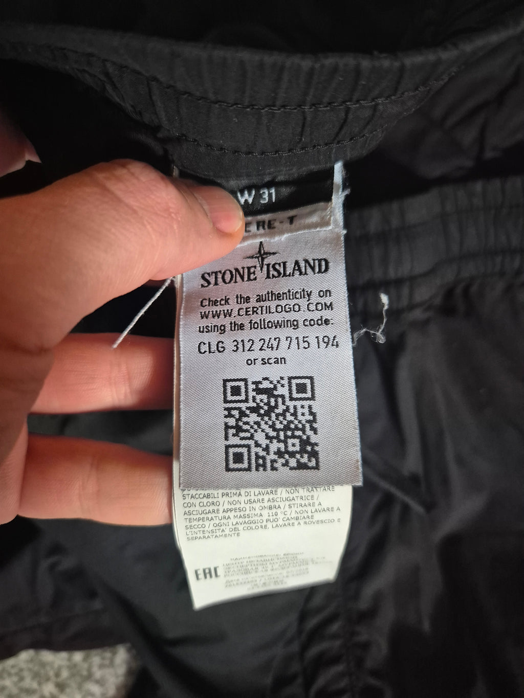 Stone Island Cargo Pants Black W31