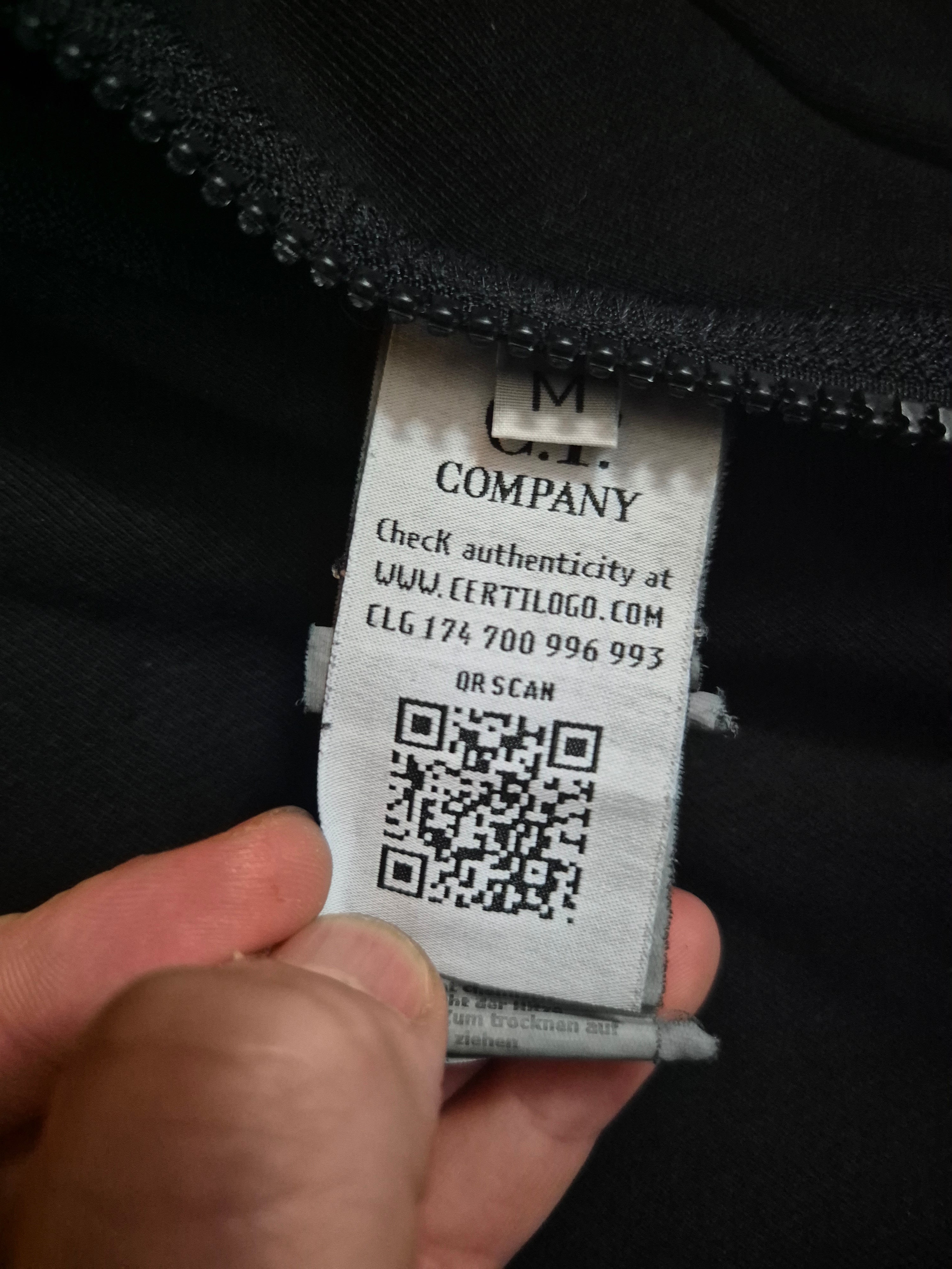 C.P. Company Goggle Zip Up Hoodie Black M
