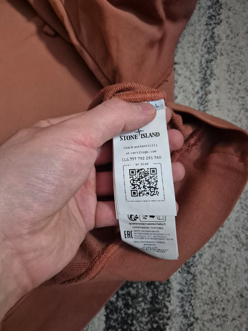 Stone Island Hoodie Rust L