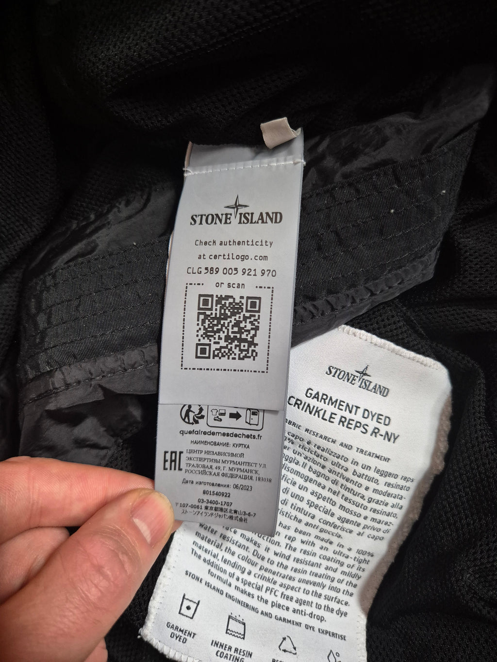 Stone Island Crinkle Reps Jacket Black L