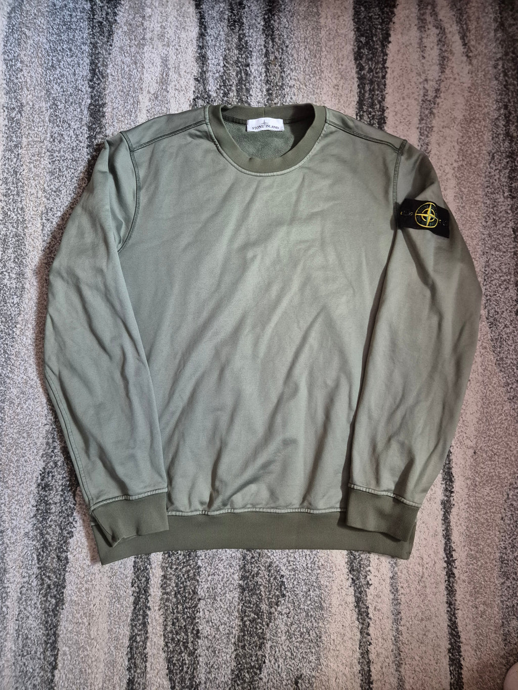 Stone Island Two Tone Khaki Crewneck L
