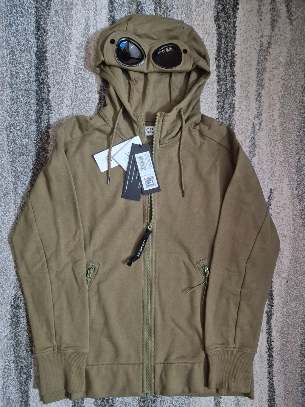 C.P. Company Goggle Zip Hoodie Olive M