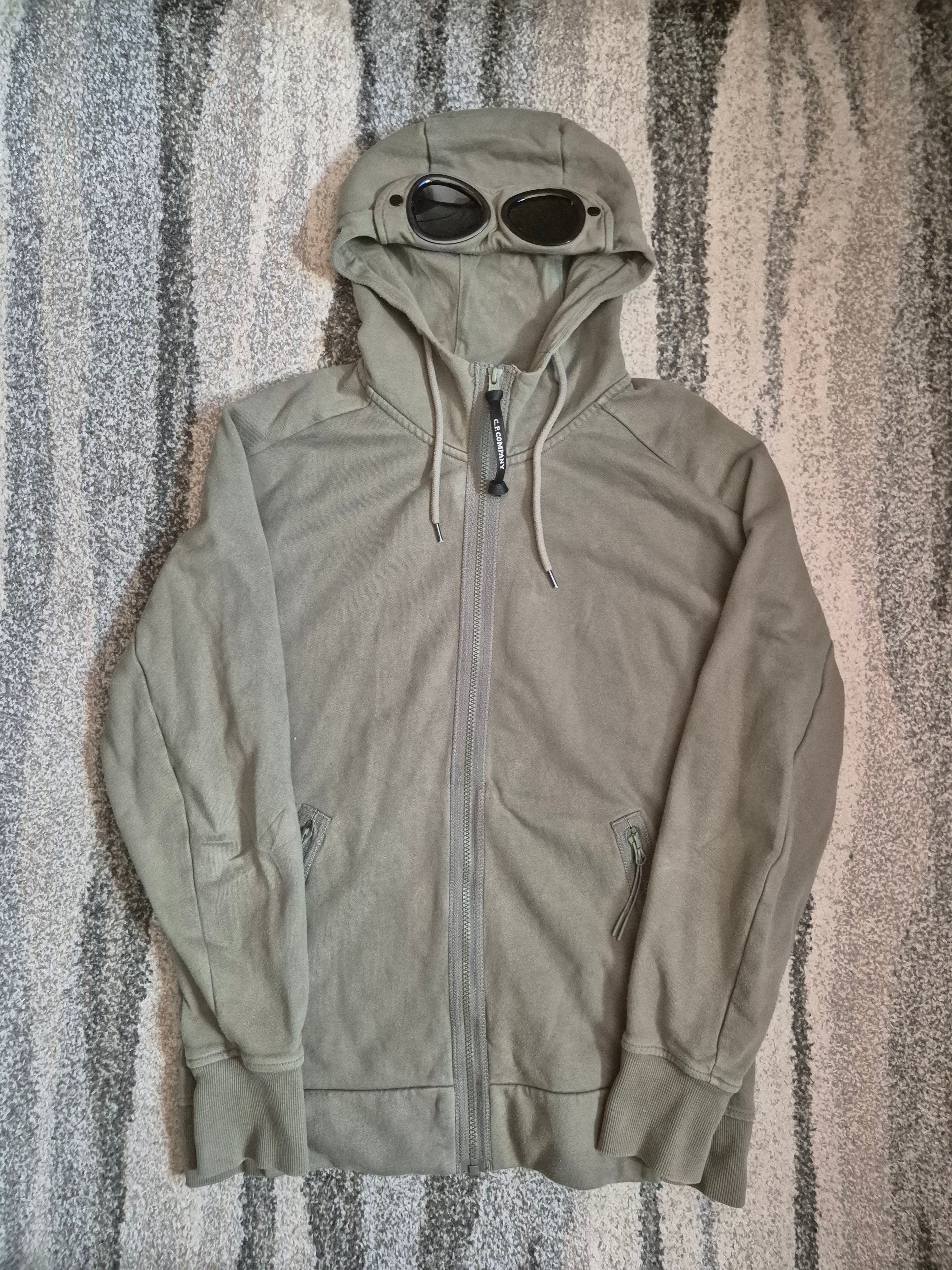 C.P. Company Goggle Zip Hoodie Khaki L