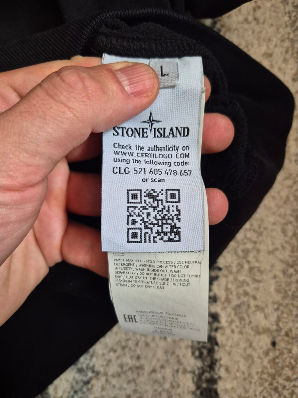 Stone Island Hoodie Black L