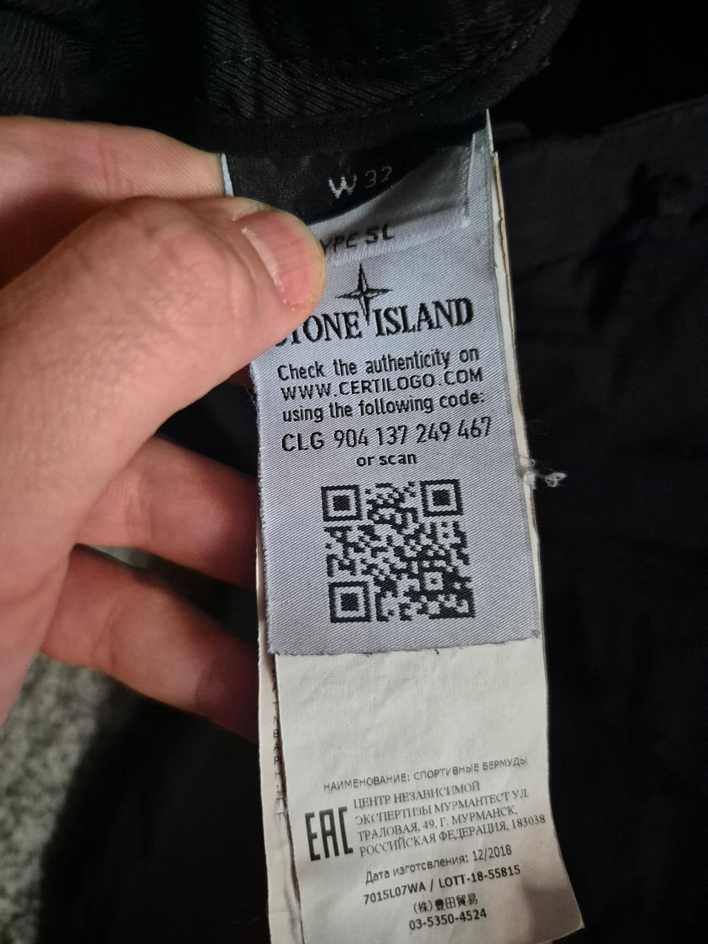 Stone Island Cargo Shorts Black W32