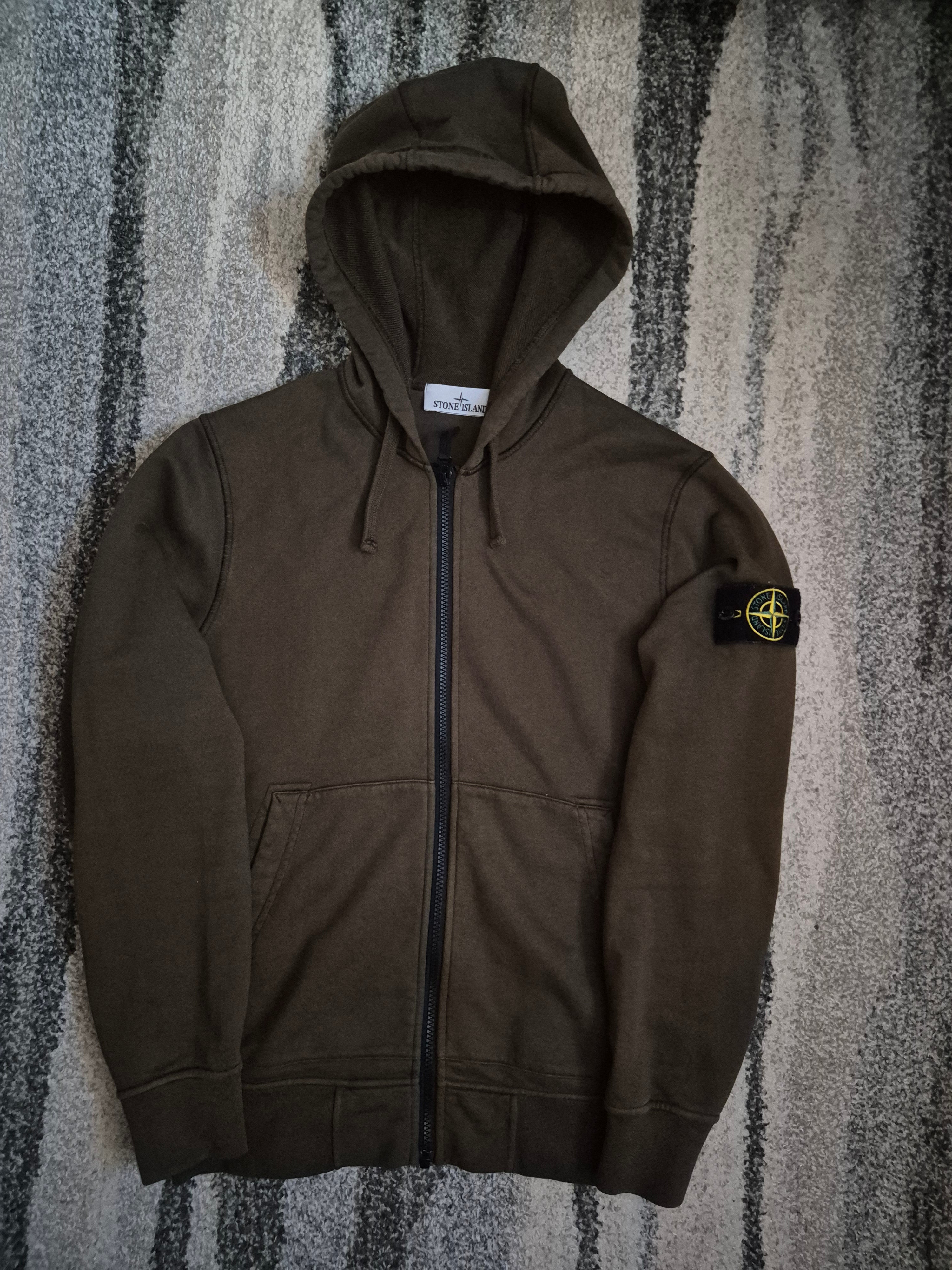 Stone Island Zip Hoodie Khaki S