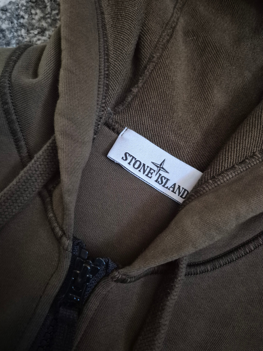 Stone Island Zip Hoodie Khaki S