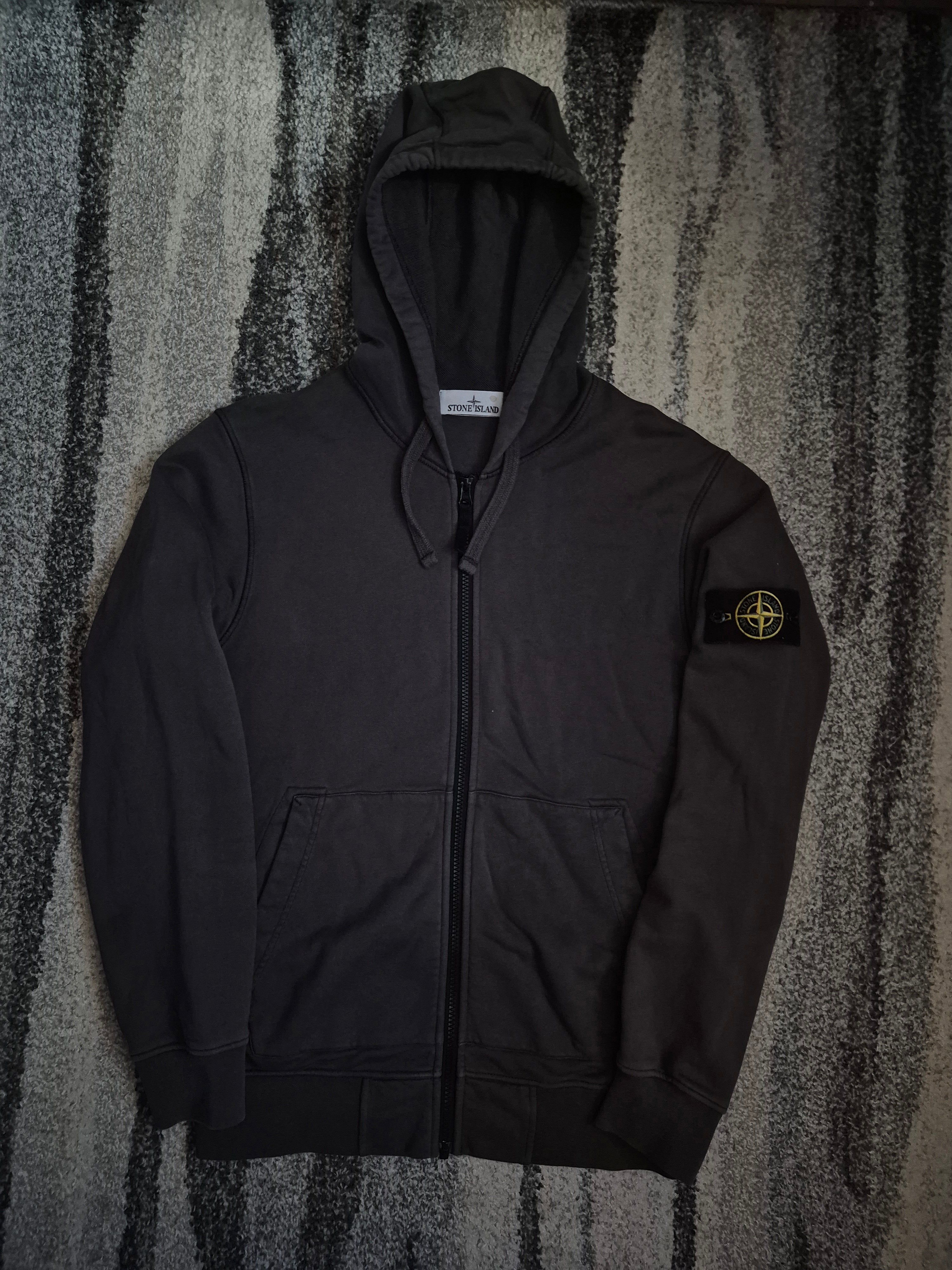 Stone Island Zip Hoodie Charcoal M