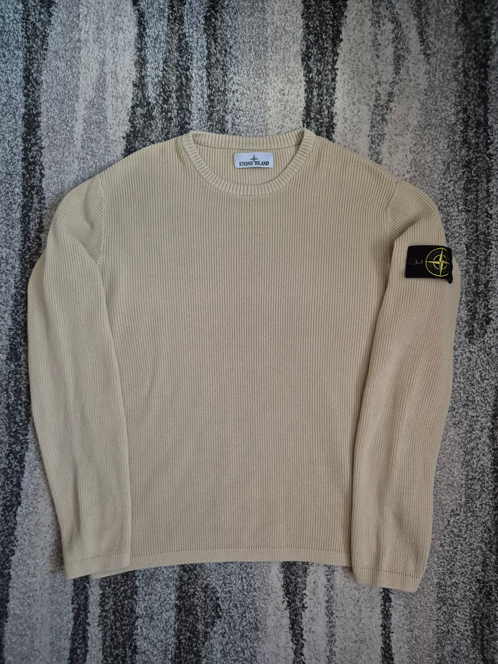 Stone Island Waffle Cotton Knit Sweater Beige M