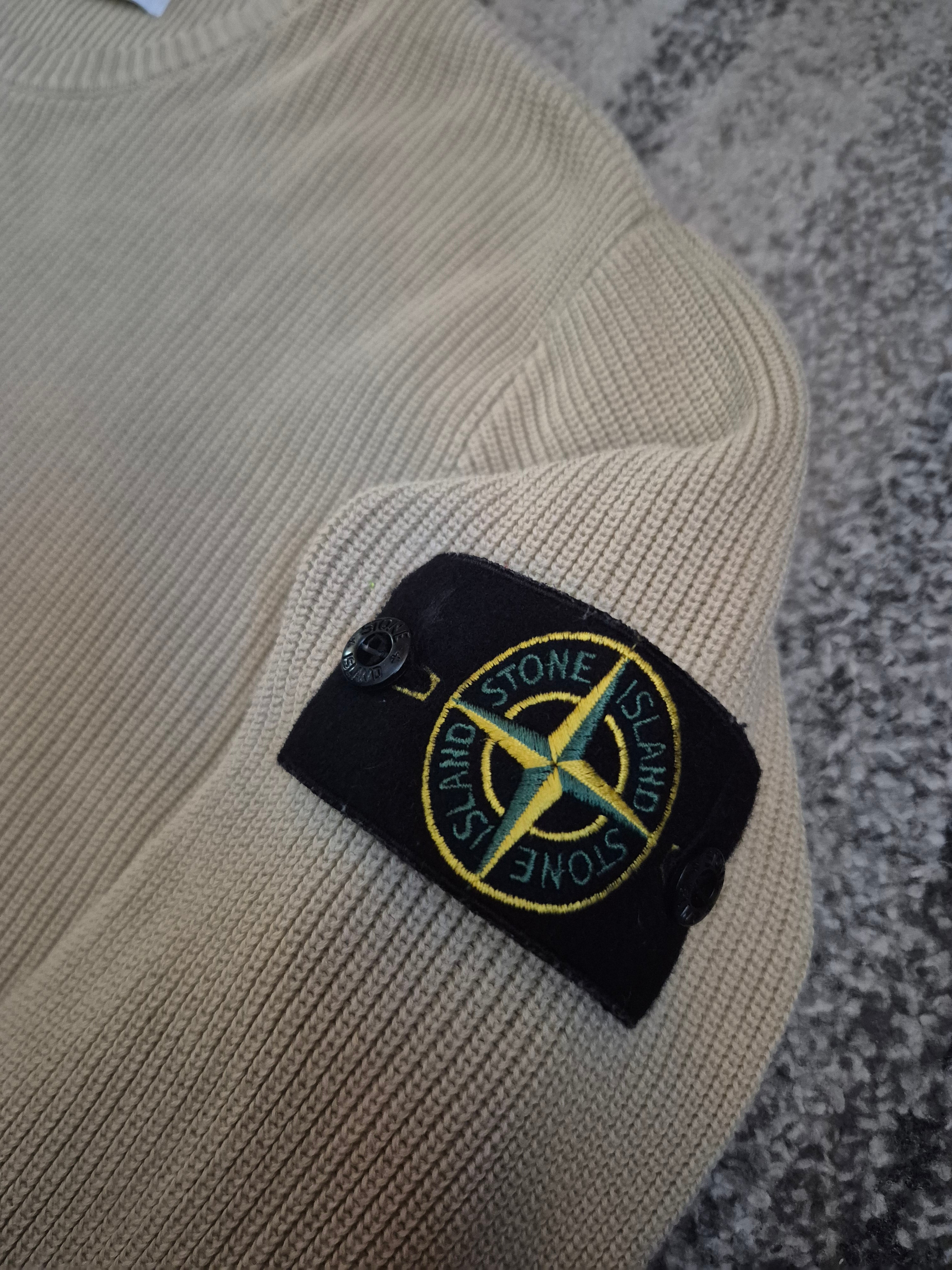 Stone Island Waffle Cotton Knit Sweater Beige M
