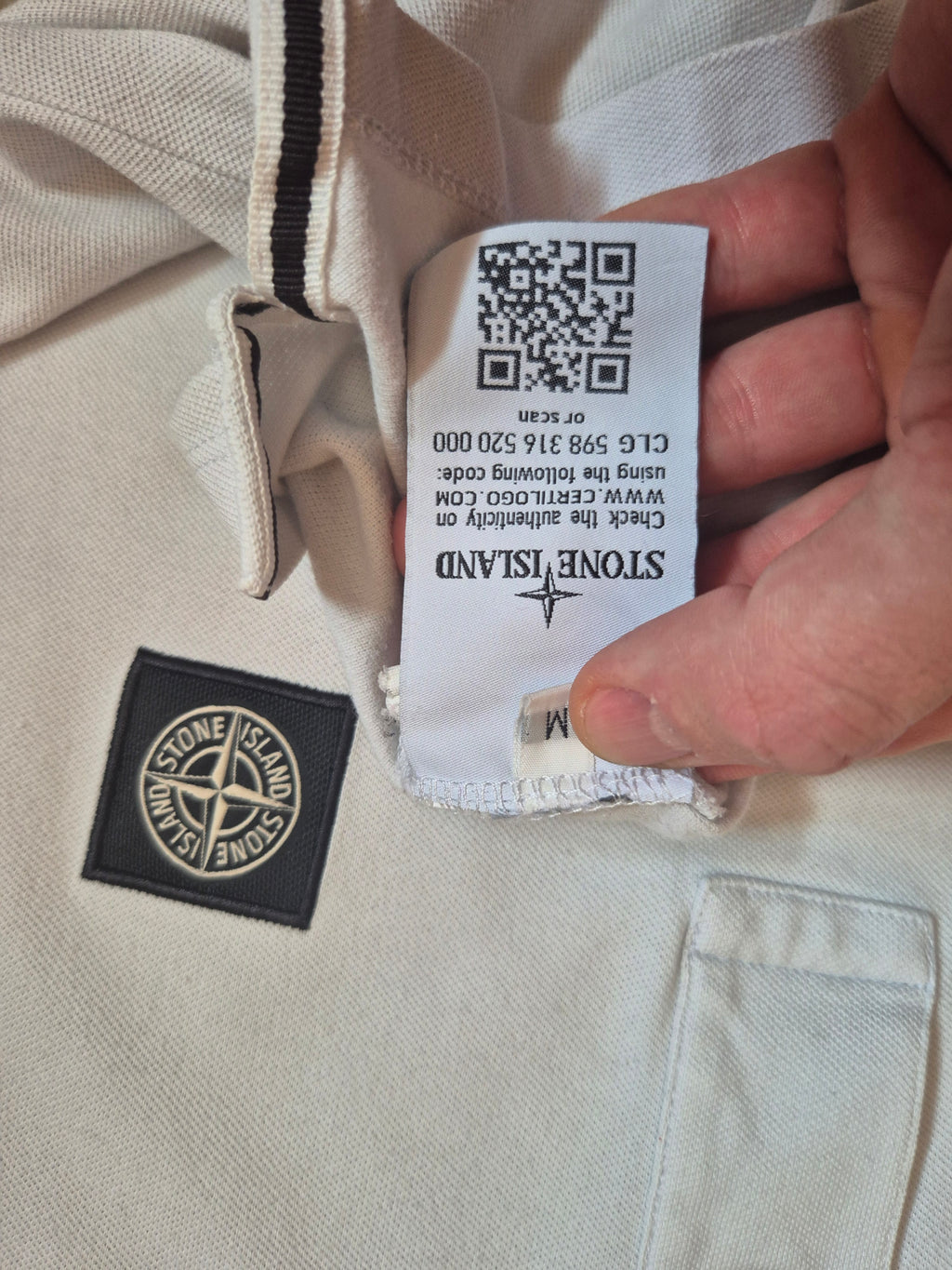 Stone Island Polo Pearl Grey M