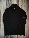 C.P. Company Lambswool Half Zip Sweater Black L