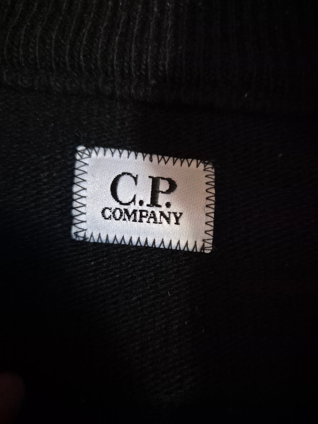 C.P. Company Lambswool Half Zip Sweater Black L