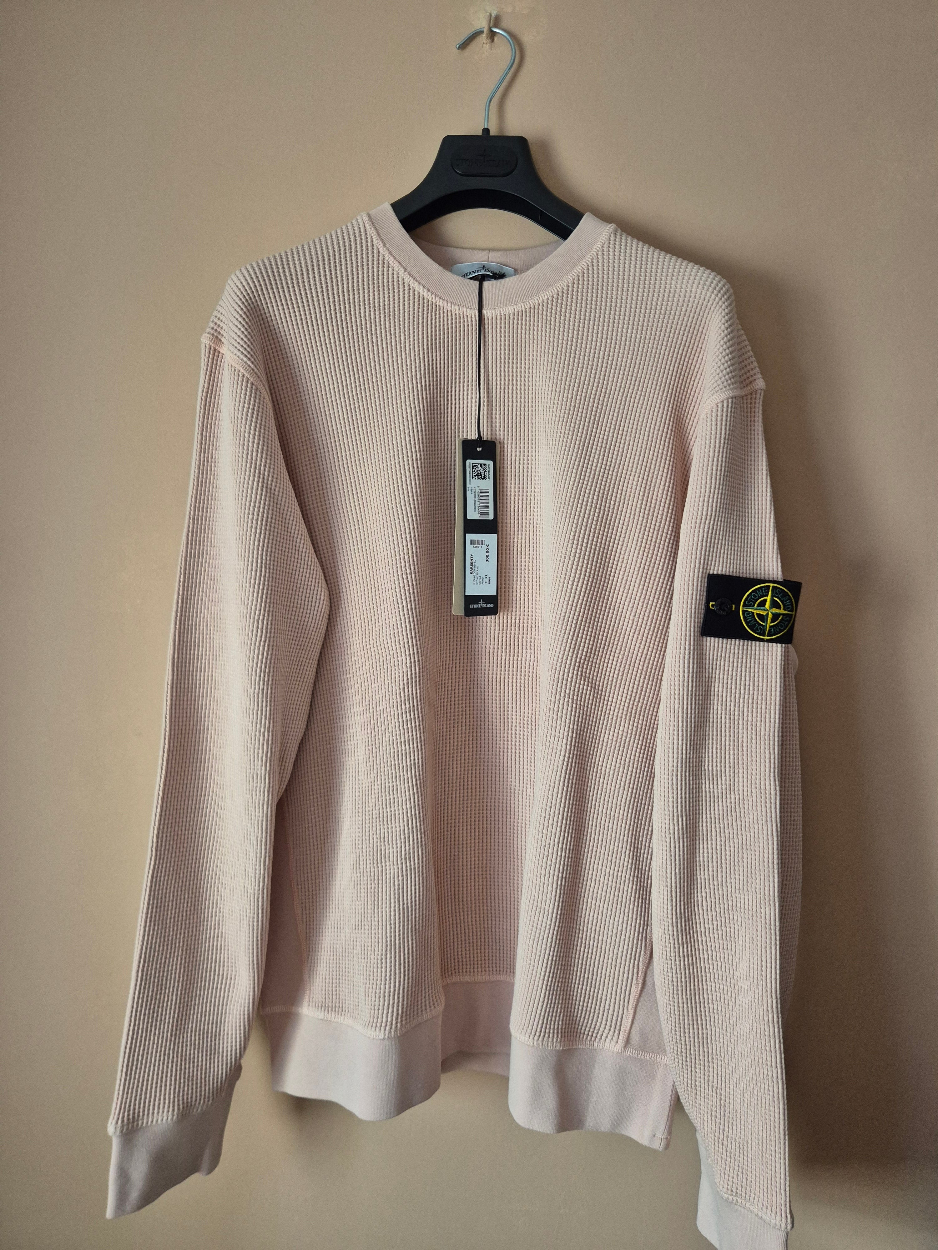 Stone Island Organic Cotton Waffle Fleece Sweatshirt Plaster Pink XL