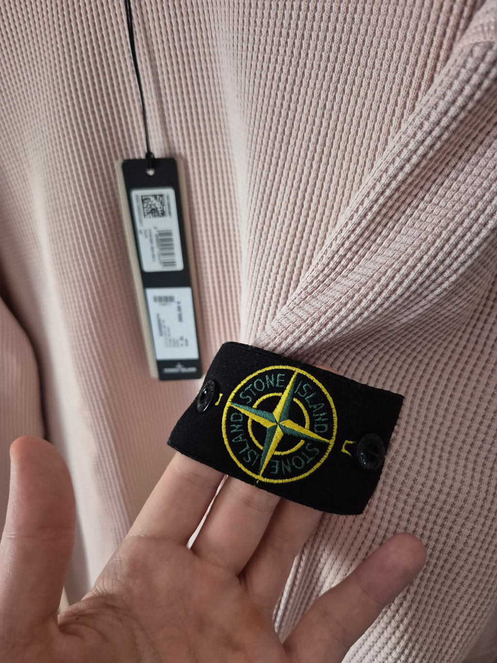 Stone Island Organic Cotton Waffle Fleece Sweatshirt Plaster Pink XL