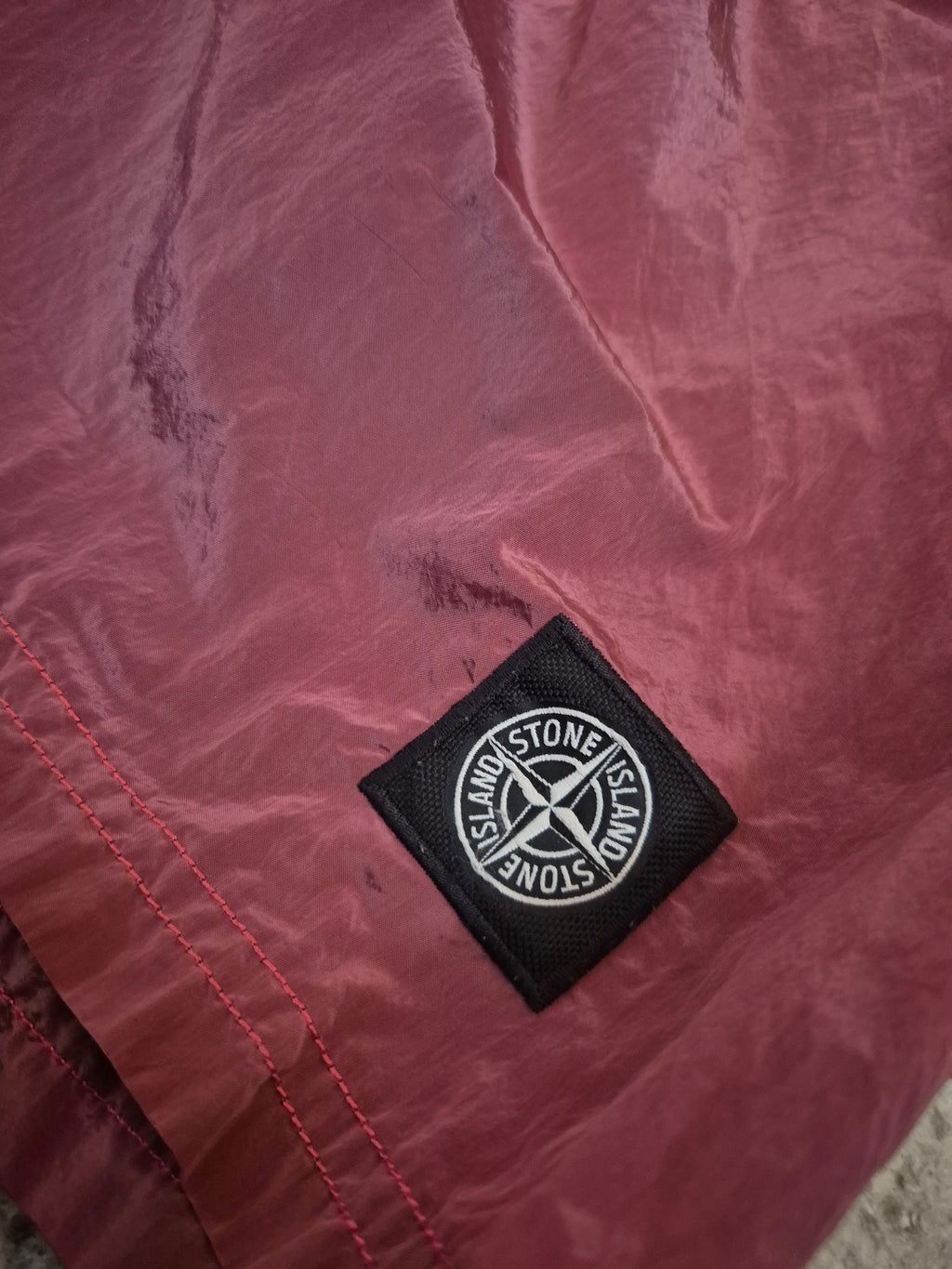 Stone Island Nylon Metal Swim Shorts Burgundy XL