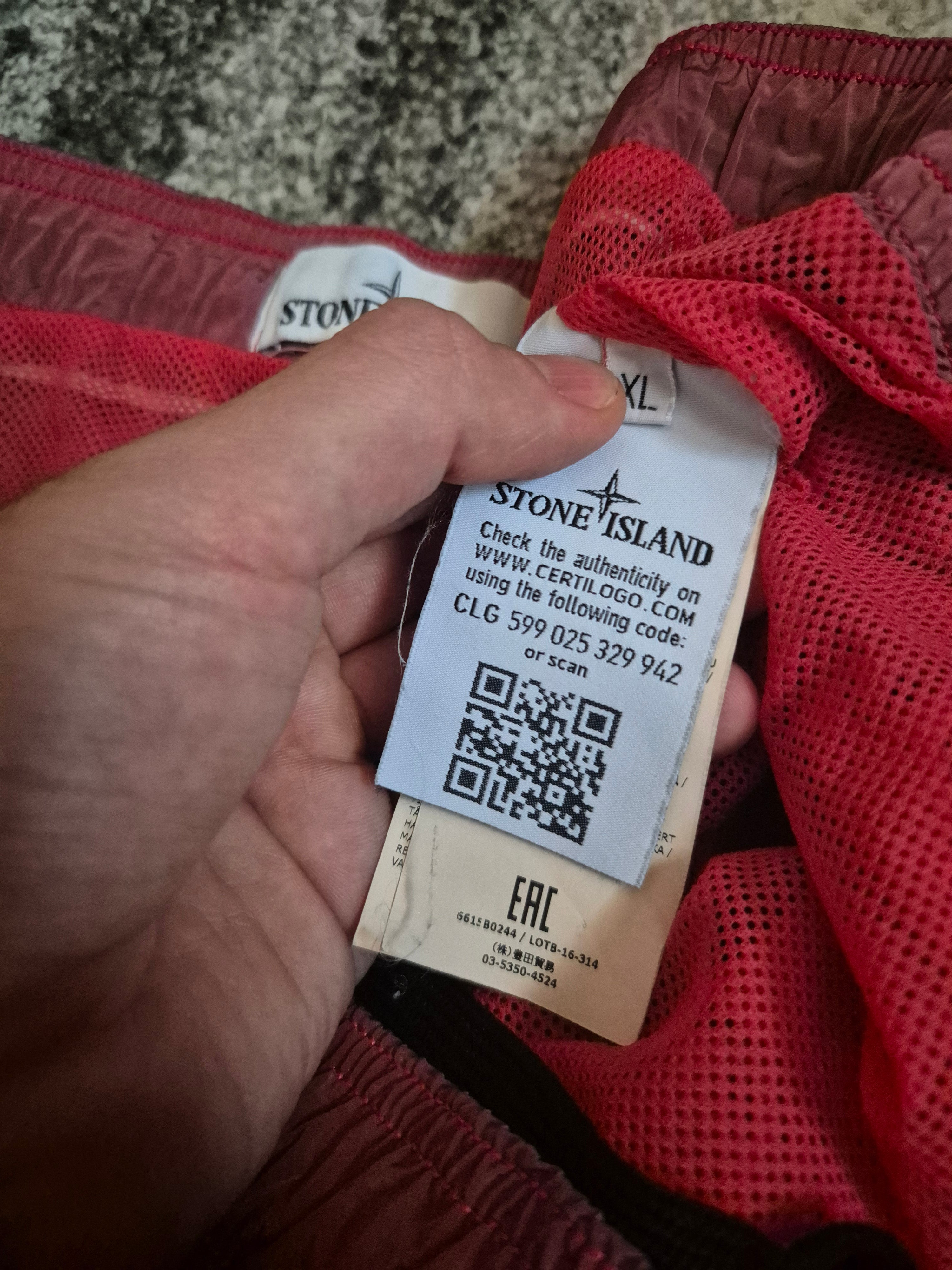 Stone Island Nylon Metal Swim Shorts Burgundy XL