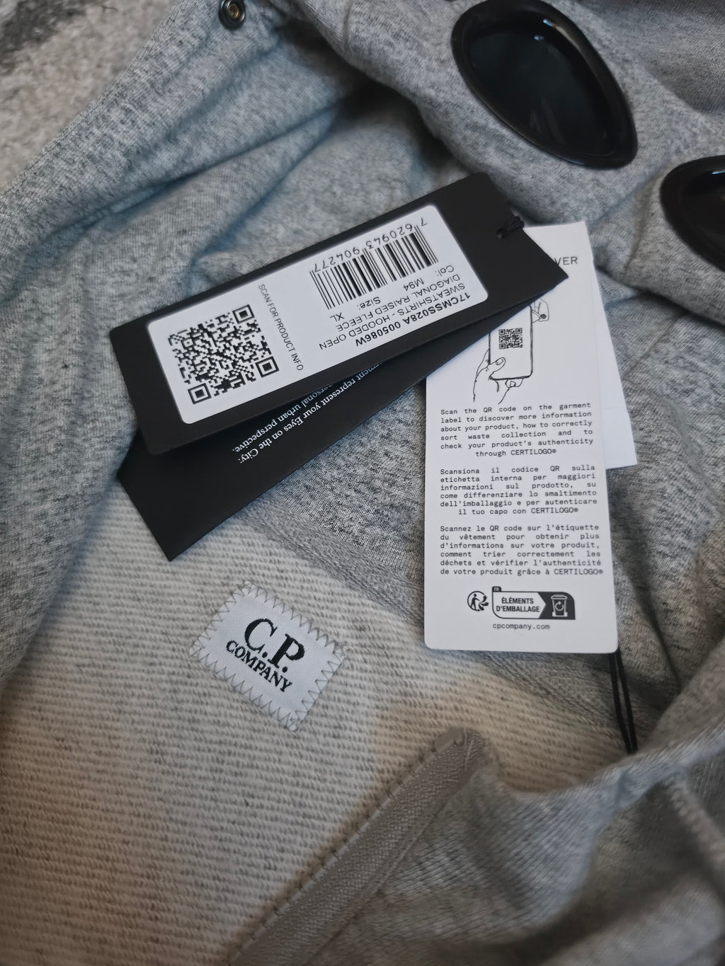 C.P. Company Goggle Zip Hoodie Grey XL
