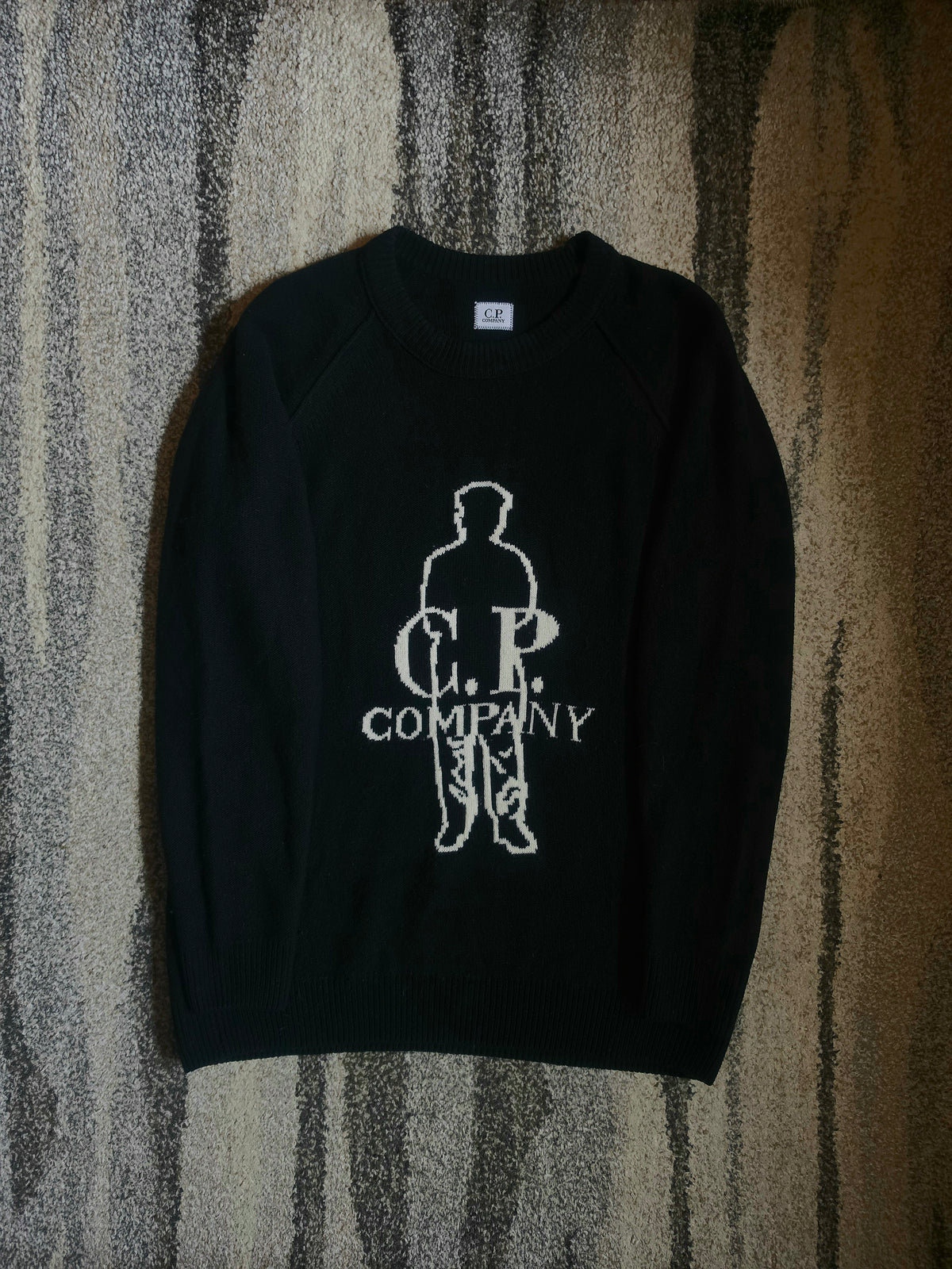 C.P. Company Jacquard Wool Knit Sweater – 13CMKN331A 005504J – Black – M