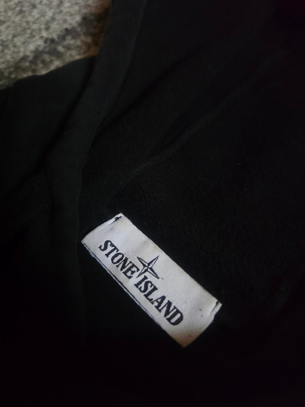 Stone Island Logo Patch Cotton Fleece Hoodie – 751564120 V0029 – Black – XL