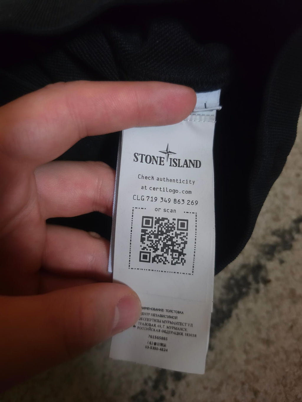 Stone Island 65885 Cotton Fleece Micro Graphics Four Print Hoodie – 761565885 V0029 – Black – L