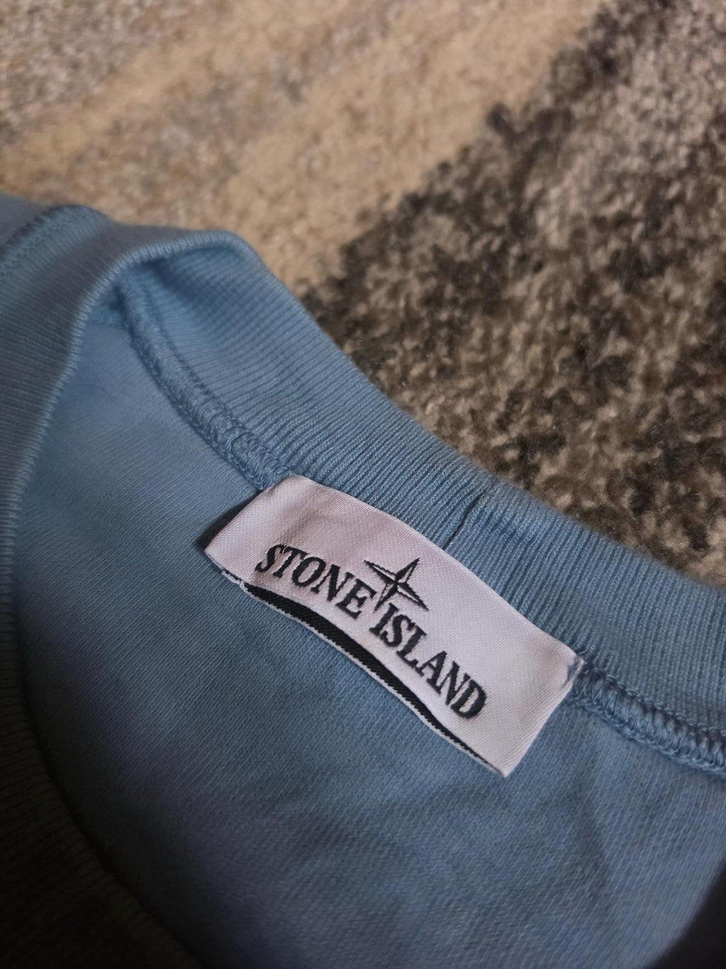 Stone Island Garment Dyed Cotton Crewneck Sweatshirt – 771563020 – Mid Blue – M