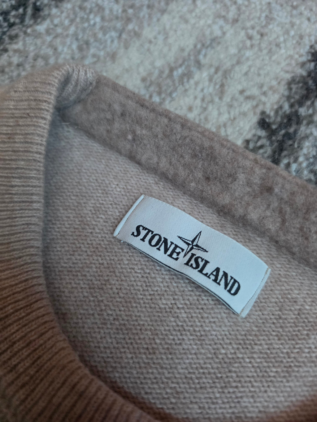 Stone Island Wool Crewneck Knit Sweater – 631550AA3 – Beige – XL