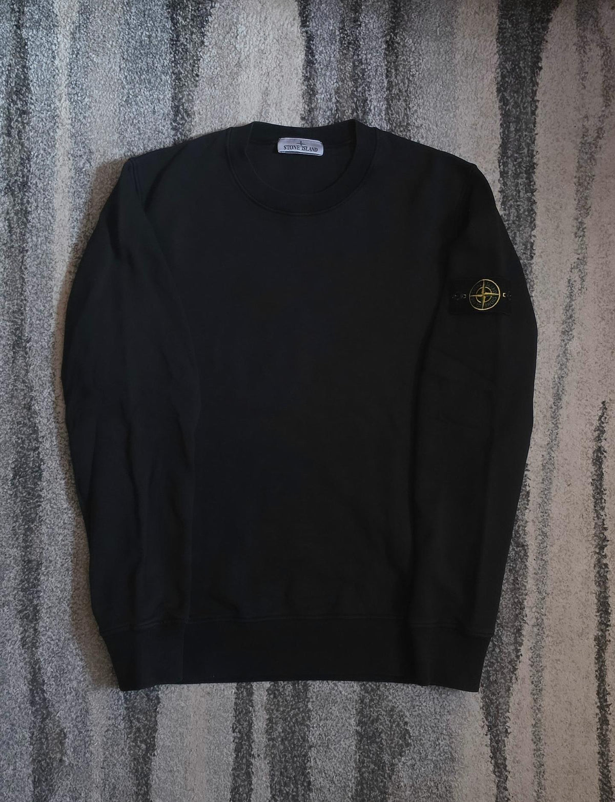Stone Island Garment Dyed Cotton Crewneck Sweatshirt – 791563051 A0029 – Black – L