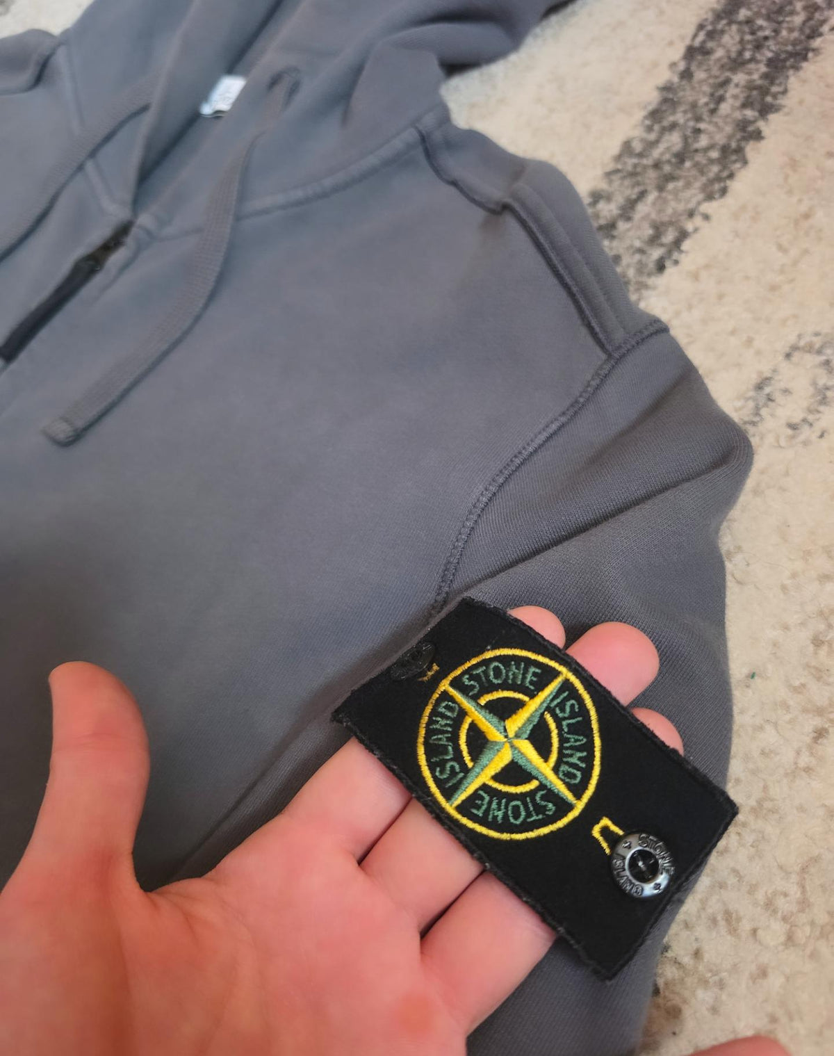 Stone Island Garment Dyed Full Zip Hoodie – 681560240 – Slate Grey – XL