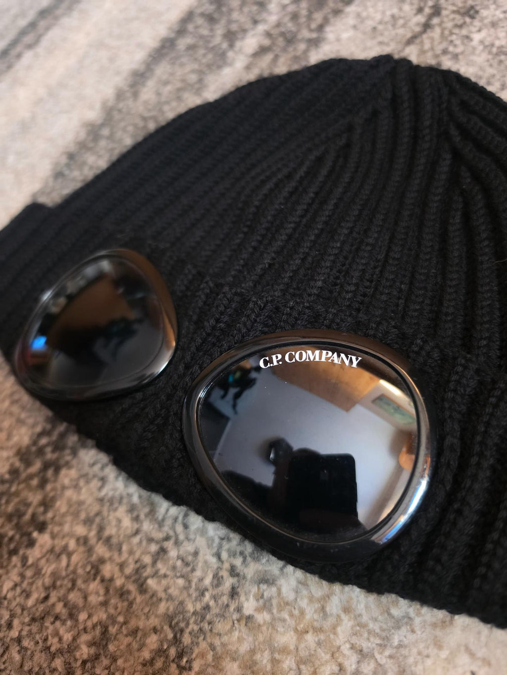C.P. Company Wool Goggle Beanie – 11CMAC122A 005509A 999 – Black – One Size