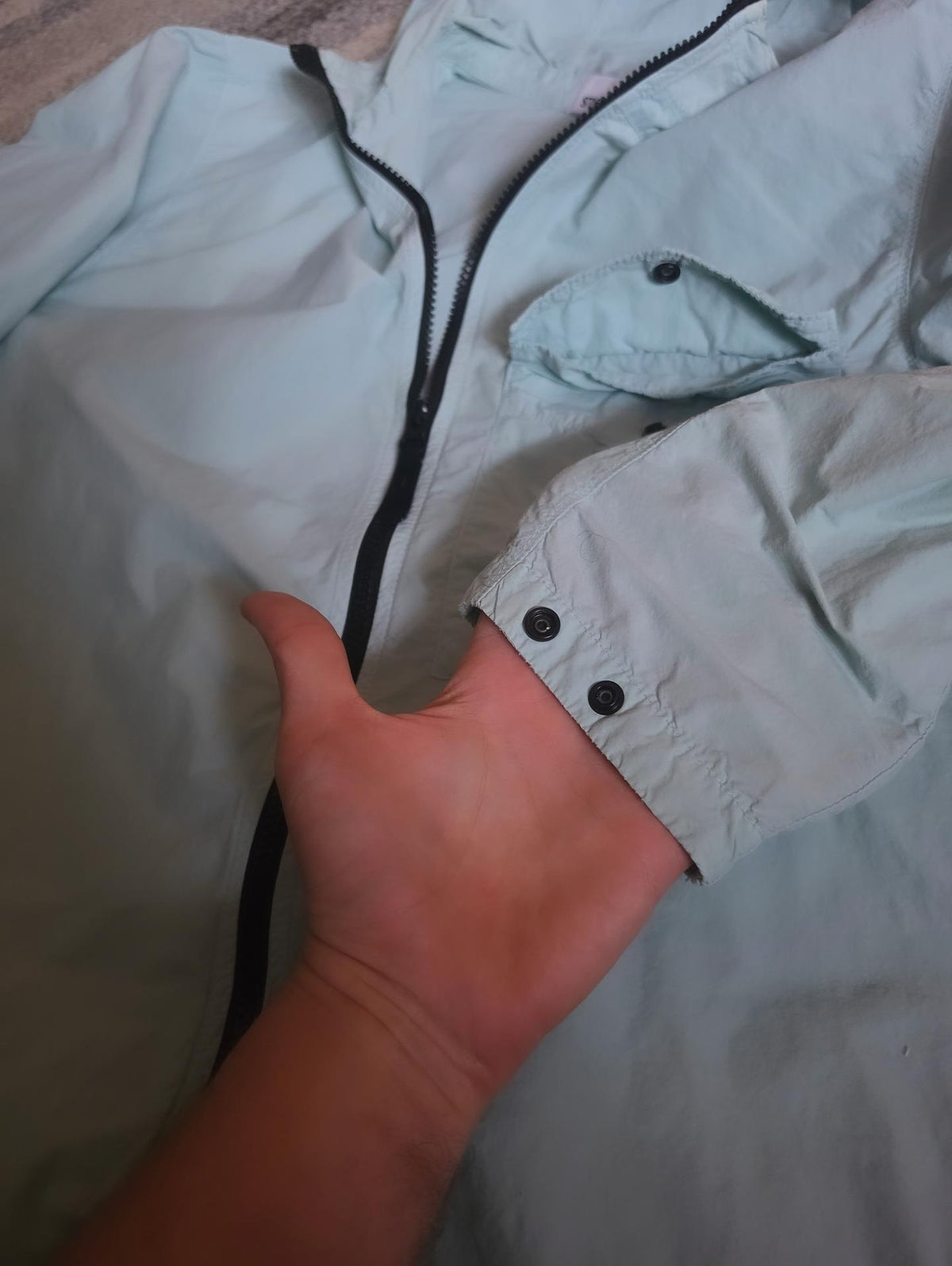 Stone Island Naslan Light Hooded Overshirt – 761512402 V0044 – Aqua – L
