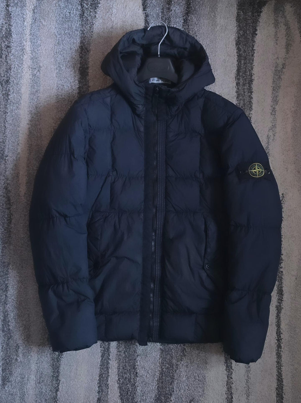 Stone Island Crinkle Reps NY Down Hooded Jacket – 691541223 V0020 – Blue – M
