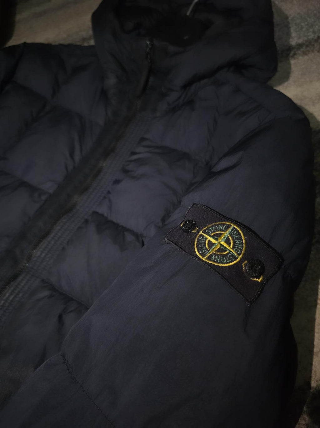 Stone Island Crinkle Reps NY Down Hooded Jacket – 691541223 V0020 – Blue – M
