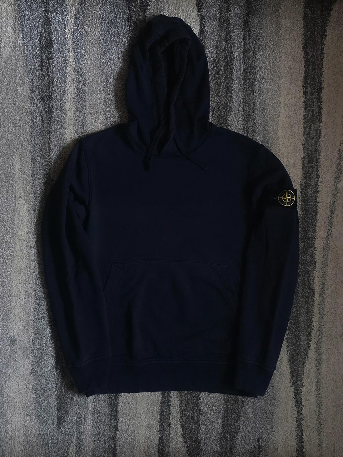 Stone Island Garment Dyed Popover Hoodie – 761564151 V0020 – Navy – M