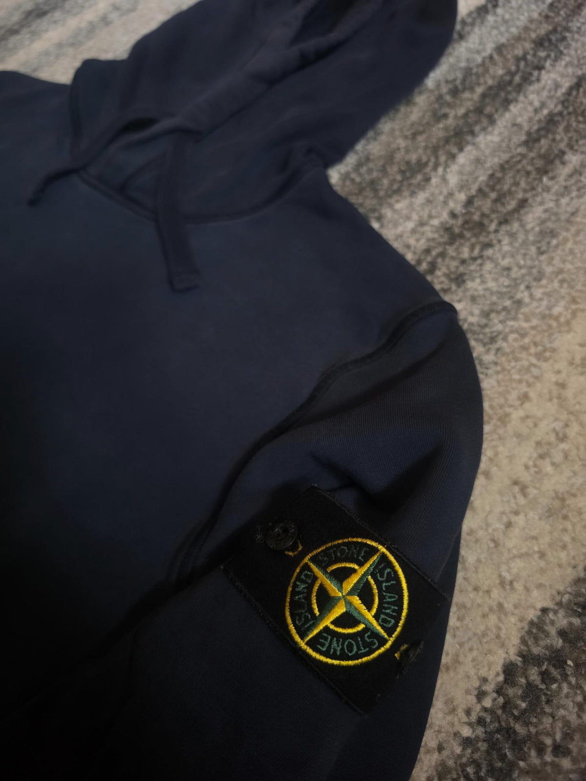 Stone Island Garment Dyed Popover Hoodie – 761564151 V0020 – Navy – M