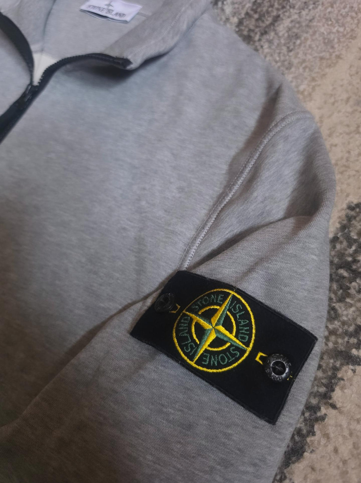 Stone Island Garment Dyed Half Zip Sweatshirt – 801561951 VM064 – Grey – M