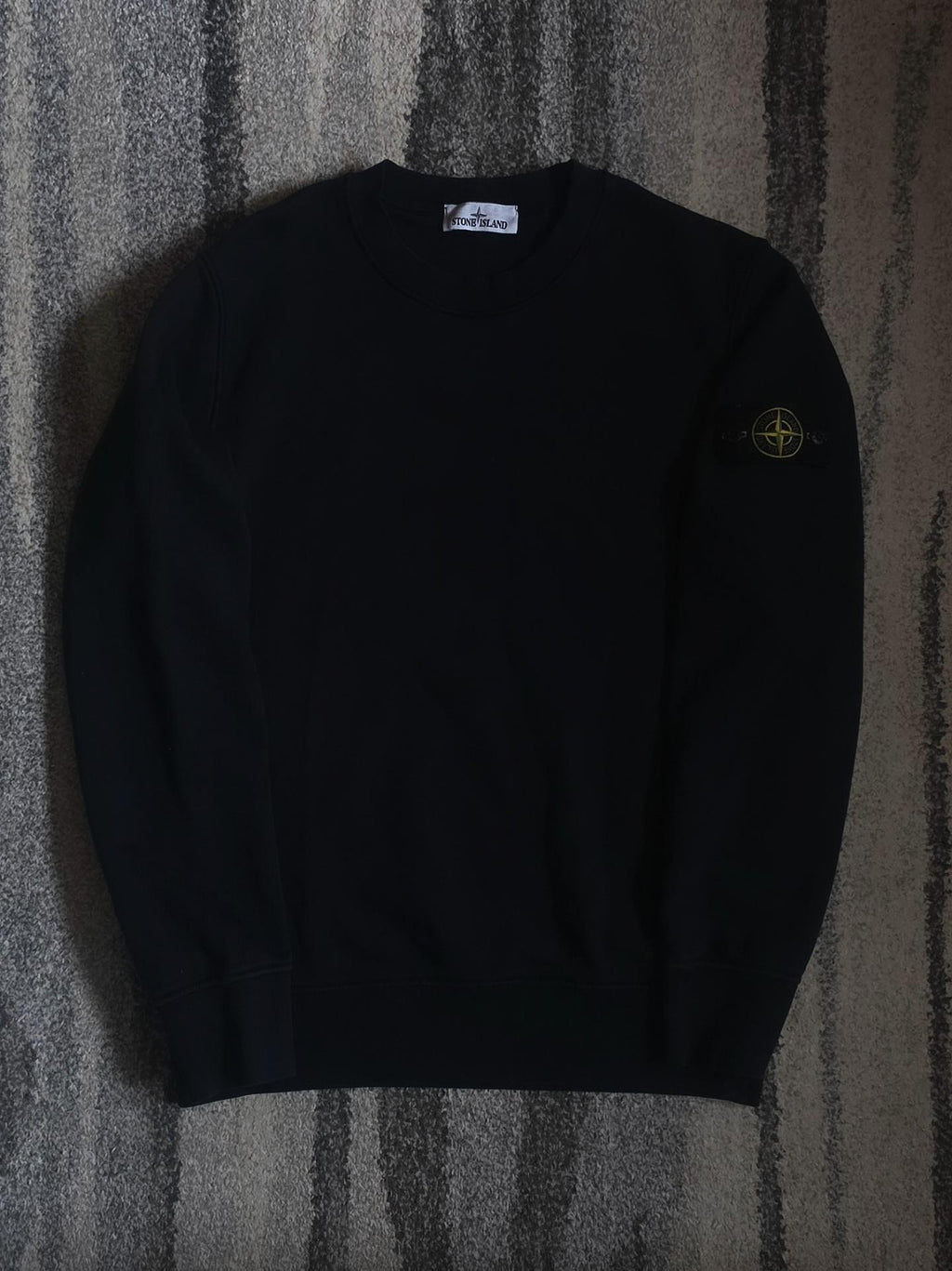 Stone Island Garment Dyed Crewneck Sweatshirt – 761563051 – Black – L