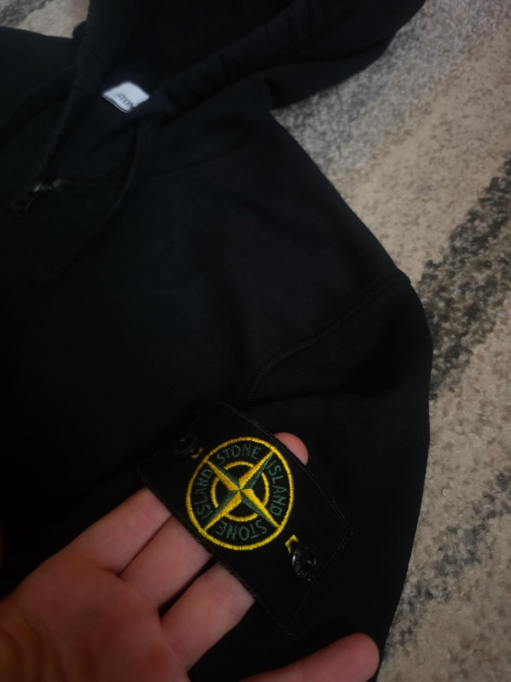 Stone Island Garment Dyed Full Zip Hoodie – 751564220 – Black – M
