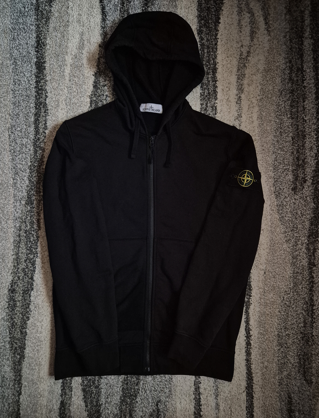 Stone Island Zip Hoodie Black L