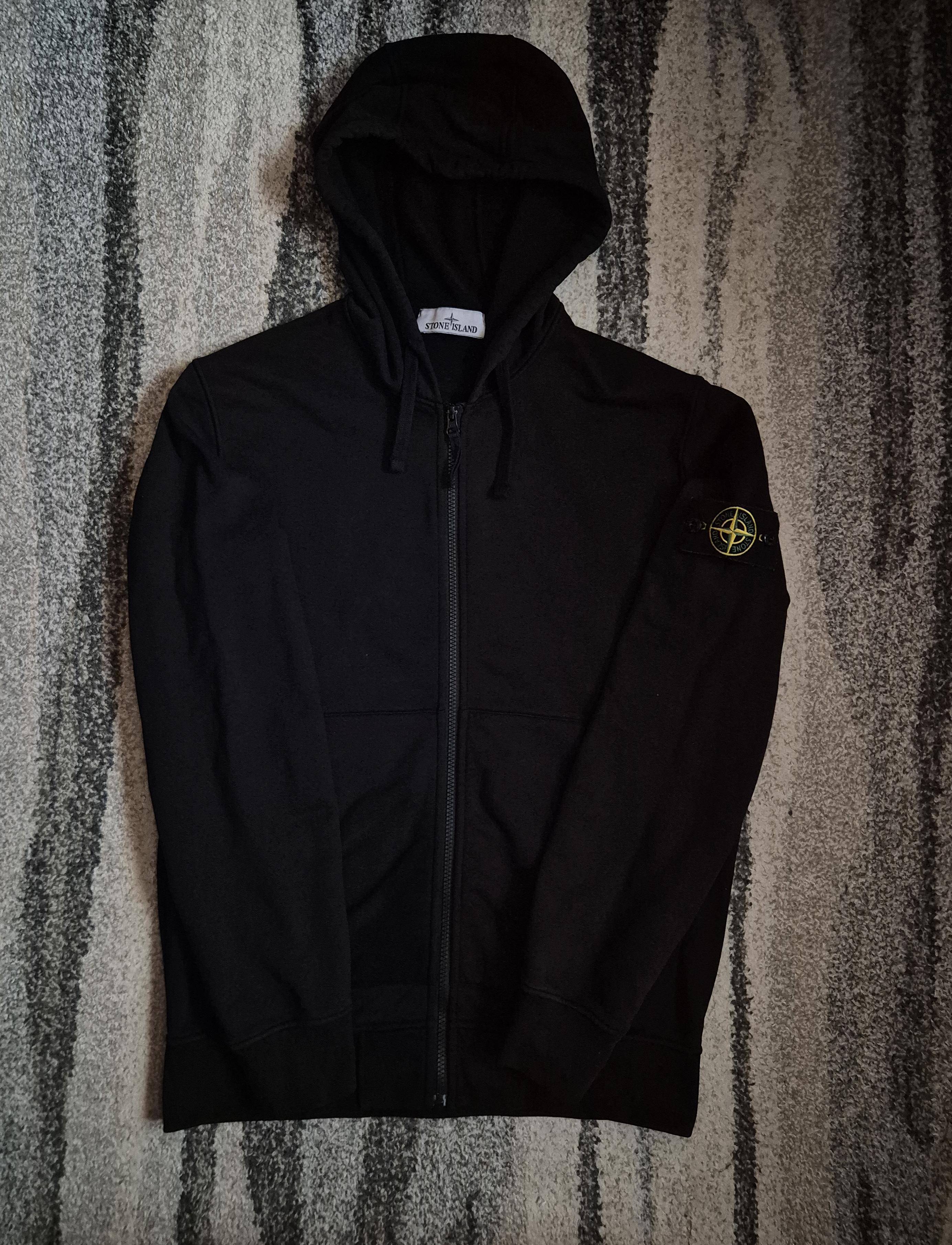 Stone Island Zip Hoodie Black L
