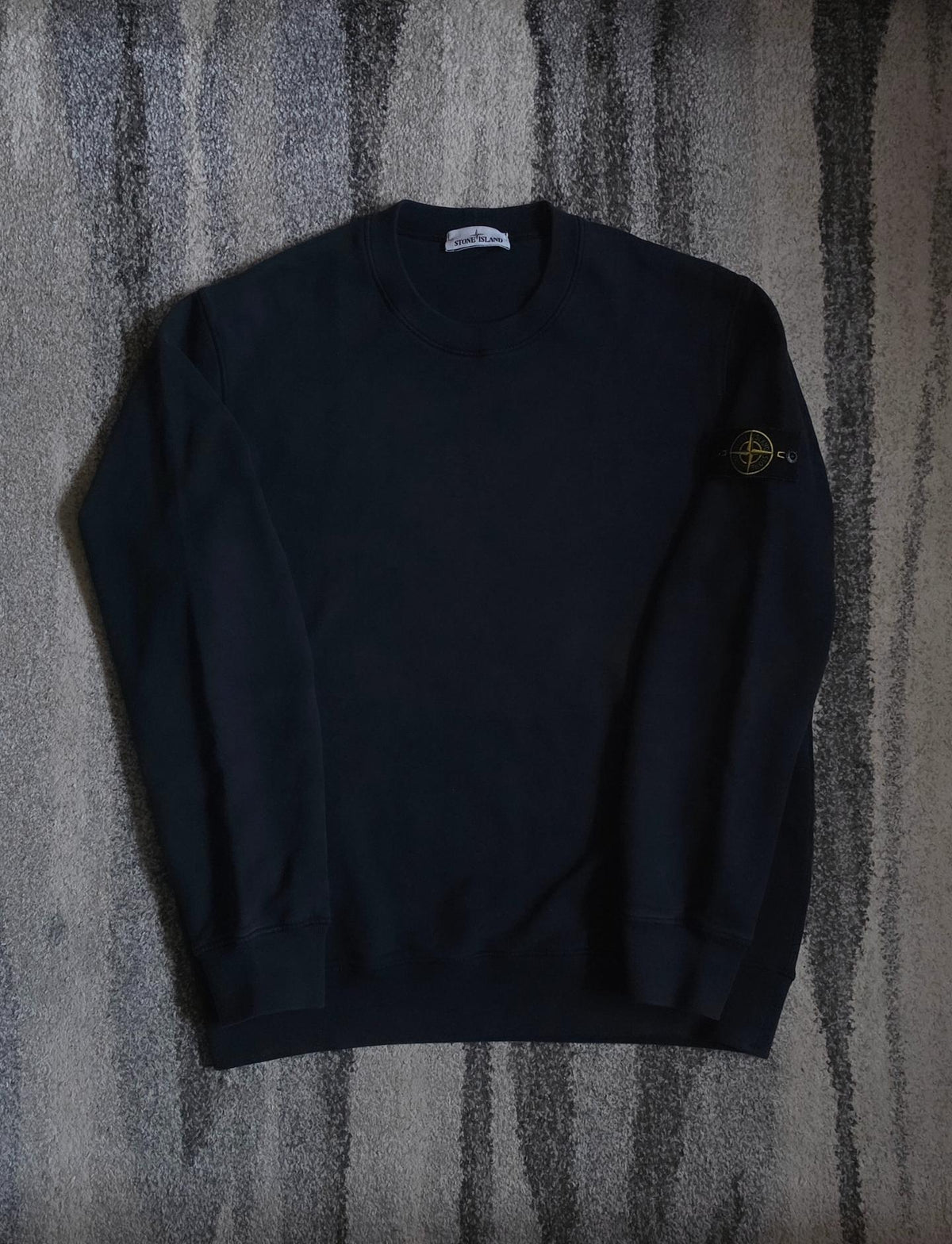 Stone Island Garment Dyed Cotton Fleece Crewneck Sweatshirt – 751563020 V0020 – Navy – XXL