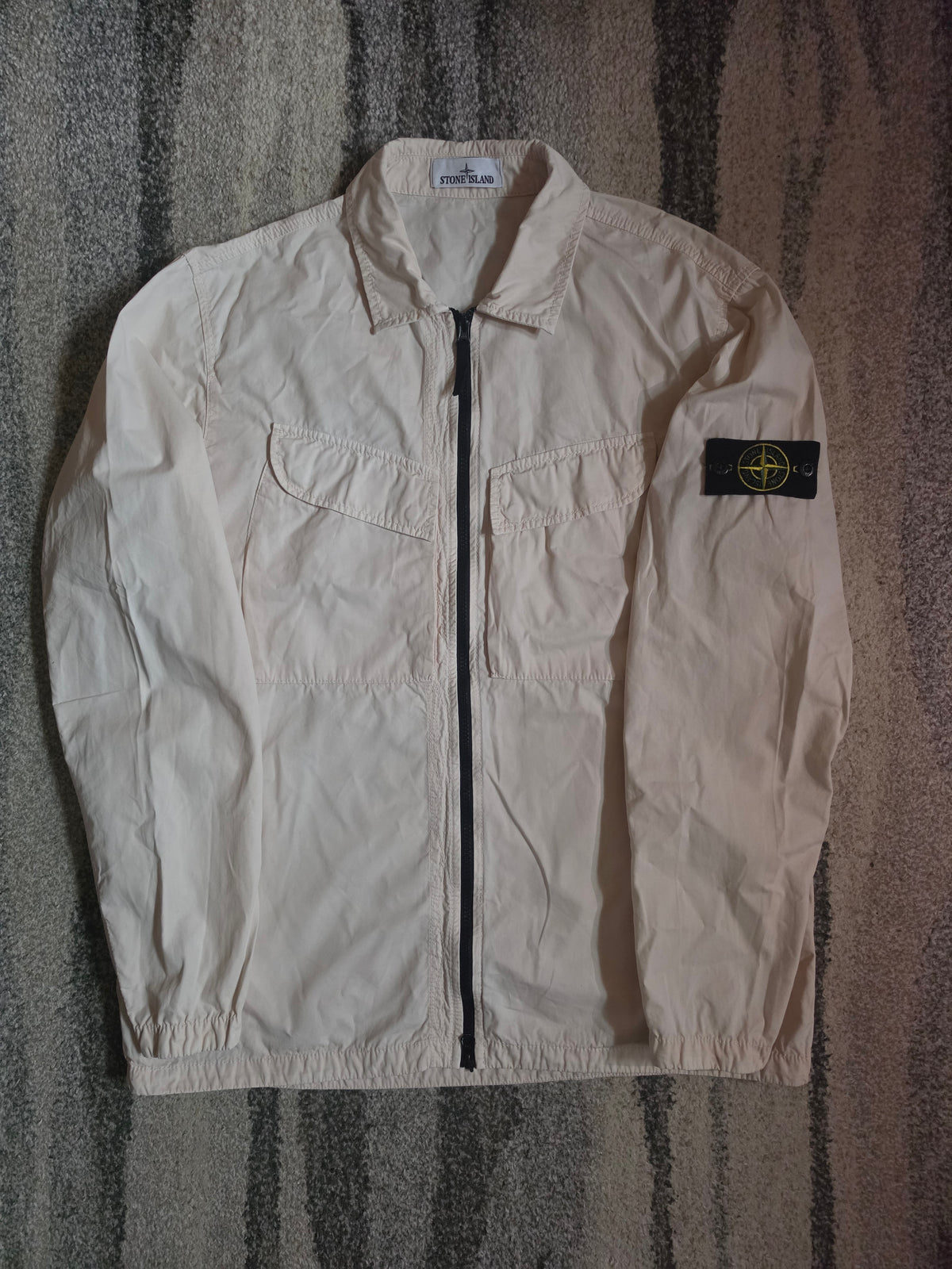 Stone Island Brushed Cotton Canvas Zip Overshirt – 7715101WN V0180 – Rose – XL