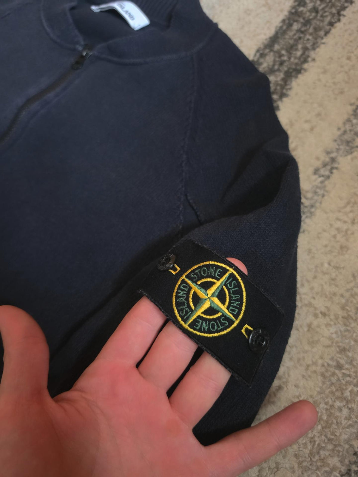 Stone Island Cotton Zip Knit Sweater – 6615505B3 – Navy – XL