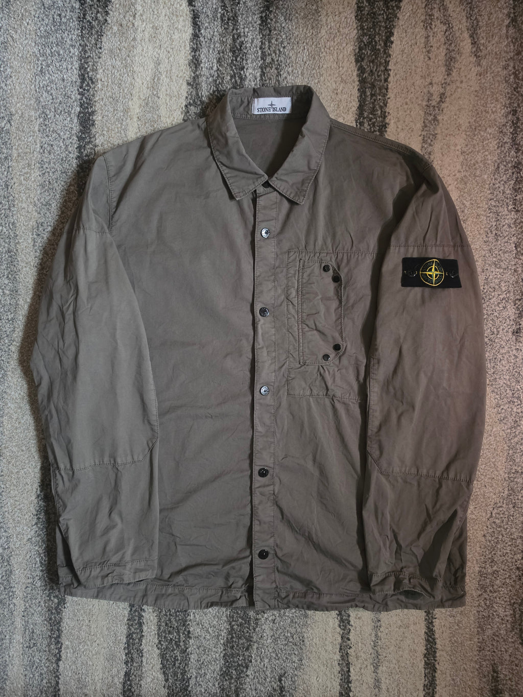 Stone Island Cotton Twill Overshirt – 811511910 V0075 – Walnut – XXL