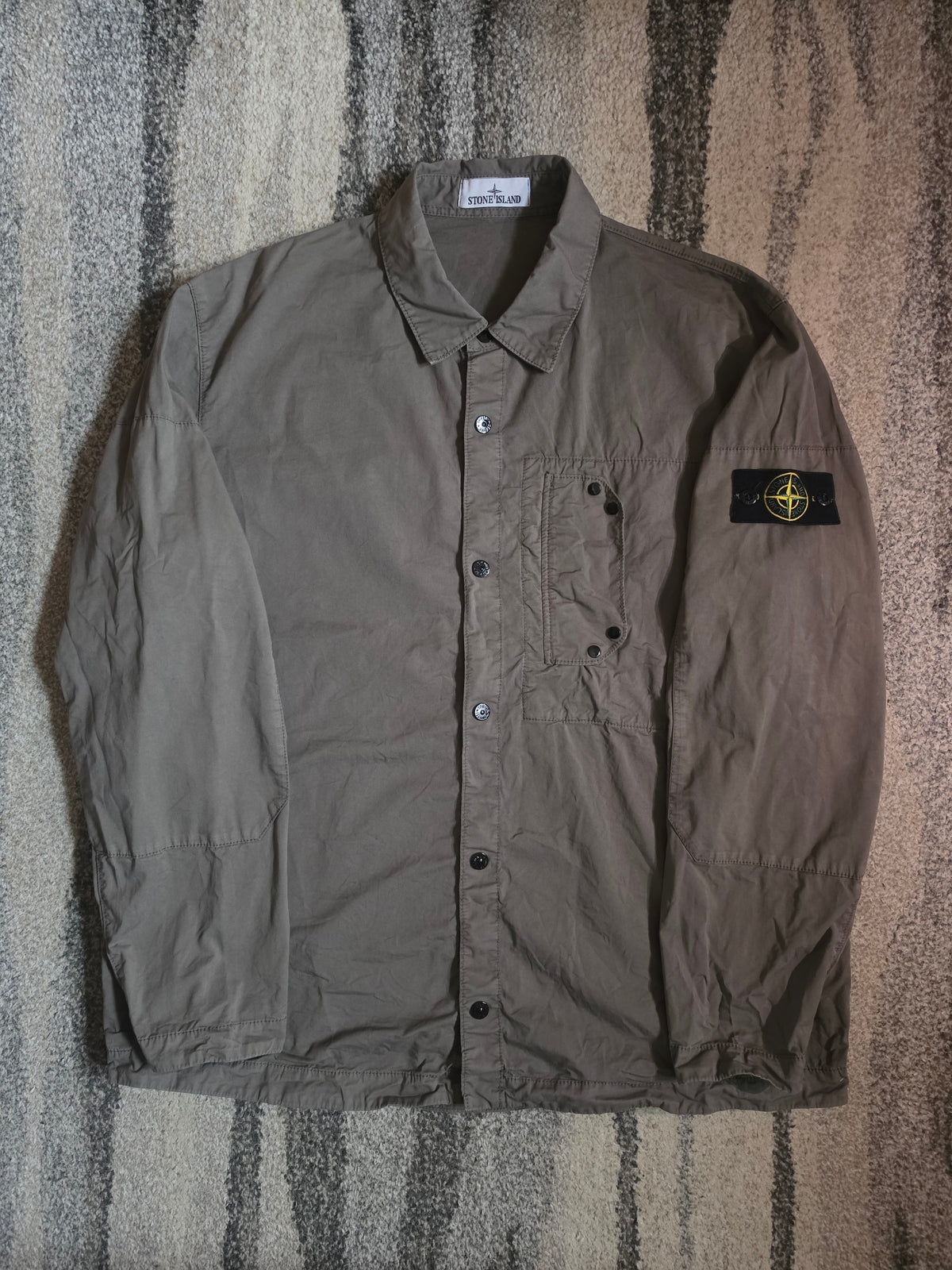 Stone Island Cotton Twill Overshirt – 811511910 V0075 – Walnut – XXL