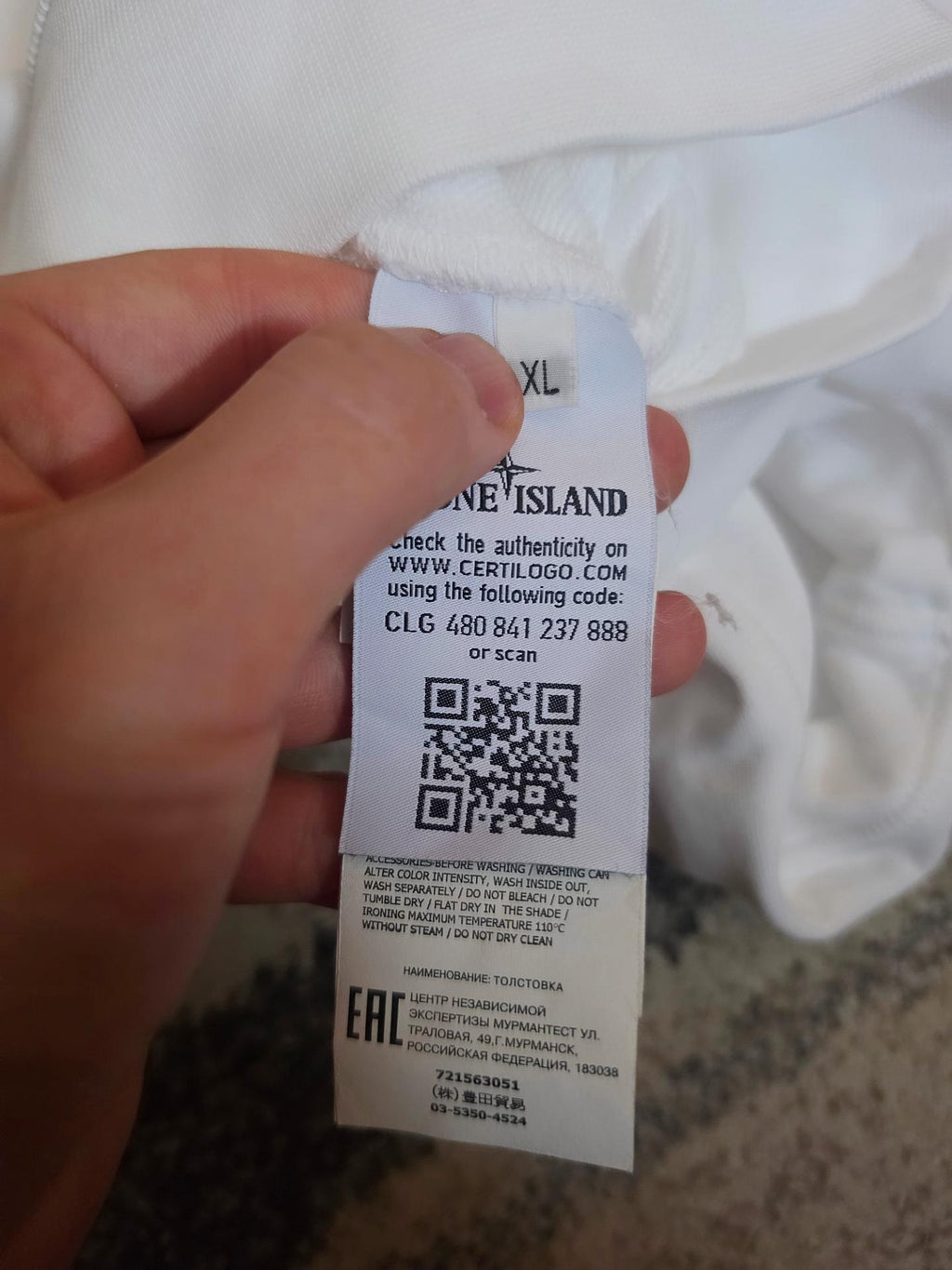 Stone Island Garment Dyed Crewneck Sweatshirt – 721563051 V0001 – White – XL