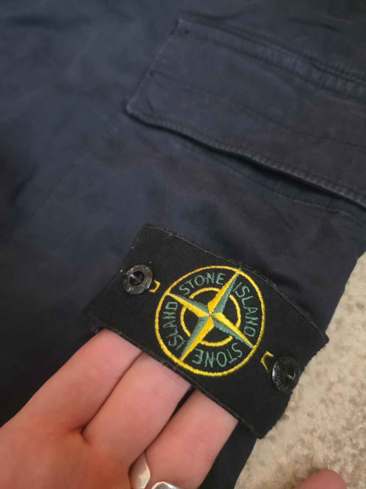 Stone Island 30410 Supima Cotton Twill Stretch-TC Cargo Pants – 801530410 V0020 Navy – W38